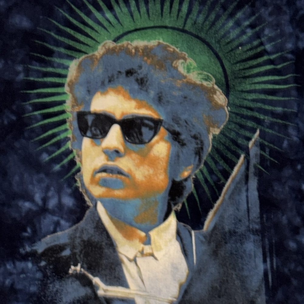Y2K Bob Dylan Navy Blue T-Shirt . Sundog. XL 23 1/2 x 28
